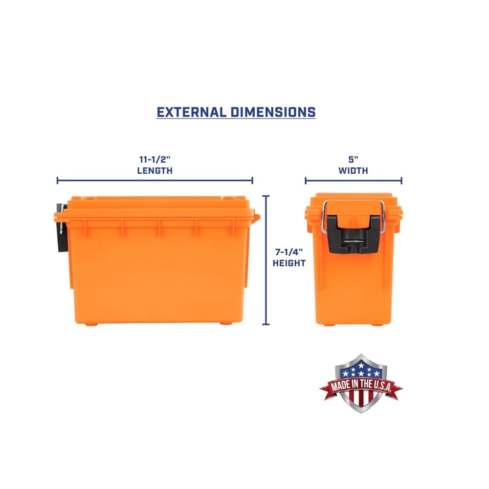 Sheffield Field Box Orange Plastic Ammo Can Water Resistant Storage Made in USA - Picture 2 of 4